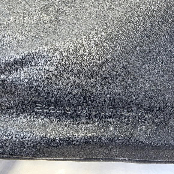 Stone Mountain Black Soft Vegan Leather Shoulder Bag Multiple Pockets Grannycore - Picture 3 of 11
